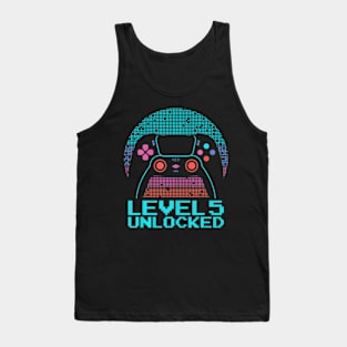 5 Year Old Gamer Gaming 5Th Birthday - Level 5 Unlocked Tank Top